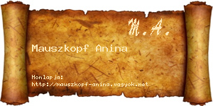 Mauszkopf Anina névjegykártya